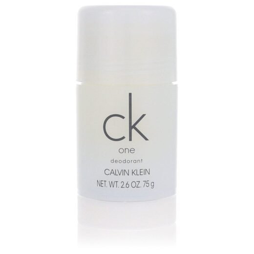 Calvin Klein CK One deodorant stick 2.6 oz with clear cap and minimalist white packaging
