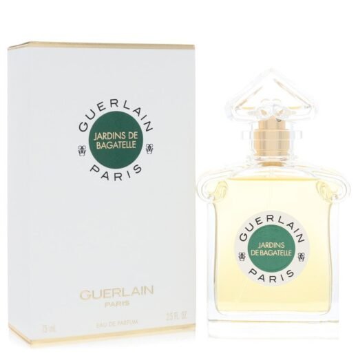 Guerlain Jardins De Bagatelle Eau De Parfum Spray 2.5 oz bottle and box with green label