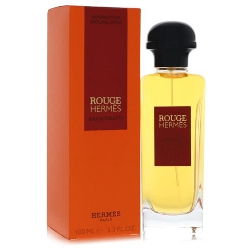 Hermes Rouge Eau De Toilette Spray 3.3 oz bottle and orange box for women