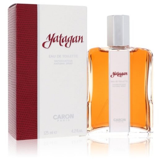 Caron Yatagan Eau De Toilette Spray 4.2 oz for men with branded box and clear amber bottle