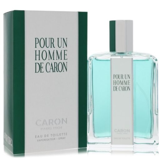 Caron Pour Un Homme de Caron Eau de Toilette spray 4.2 oz bottle and box with green accents
