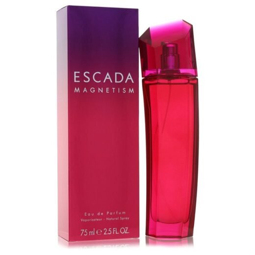 Escada Magnetism Eau De Parfum Spray 2.5 oz for women with pink gradient box and matching bottle