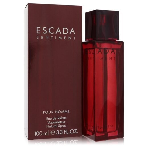 Escada Sentiment Eau De Toilette Spray for men, 100ml red bottle and matching box