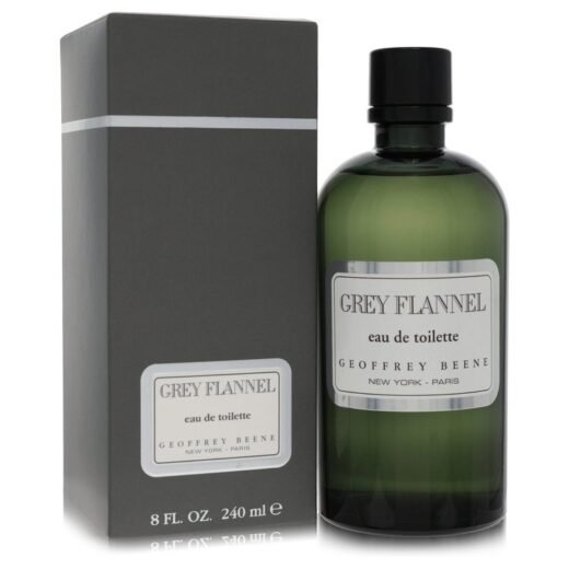 Geoffrey Beene Grey Flannel eau de toilette 8 oz green bottle with matching grey box