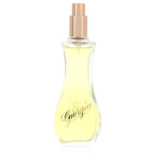 Giorgio Beverly Hills Eau De Toilette Spray tester 3 oz in clear curved bottle with gold cap
