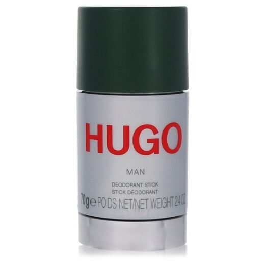 Hugo Boss Hugo Man deodorant stick 2.4 oz with green cap and silver body, red logo text