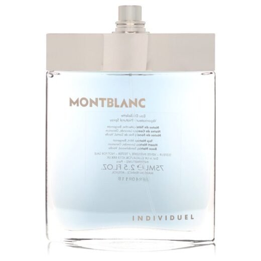 Mont Blanc Individuelle Eau De Toilette Spray tester for men in clear rectangular bottle with silver cap, 2.5 oz