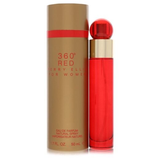 Perry Ellis 360 Red Eau De Parfum Spray for Women 1.7 oz with gold and red packaging