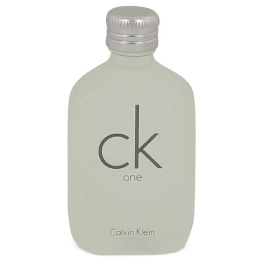 Calvin Klein CK One Eau De Toilette 0.5 oz clear frosted bottle with silver cap and minimalist logo
