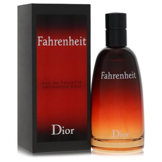 Fahrenheit by Christian Dior Eau De Toilette Spray for Men with gradient red and black box and bottle
