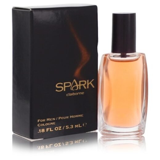 Spark by Liz Claiborne mini cologne for men, 0.18 oz bottle with black box and gold lettering