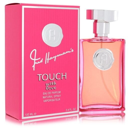 Fred Hayman Touch With Love Eau De Parfum Spray for women in pink box and clear pink bottle