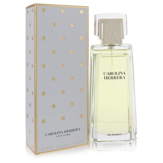 Carolina Herrera Eau De Parfum 3.4 oz spray bottle and gold polka dot box for women