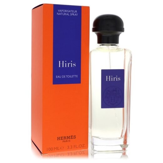 Hermes Hiris Eau De Toilette Spray 3.4 oz bottle and orange box with blue label