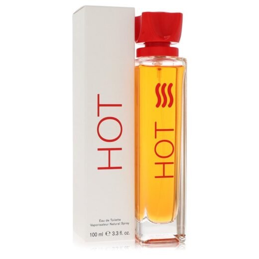 Benetton Hot Eau De Toilette Spray 100ml bottle with red cap and matching box