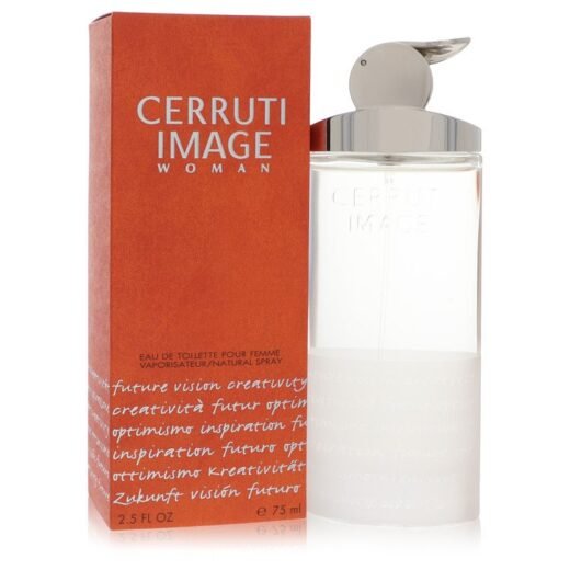Nino Cerruti Image Woman Eau De Toilette Spray 2.5 oz with orange box and clear bottle, silver cap