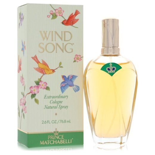 Prince Matchabelli Wind Song cologne spray 2.6 oz bottle with floral and bird design box