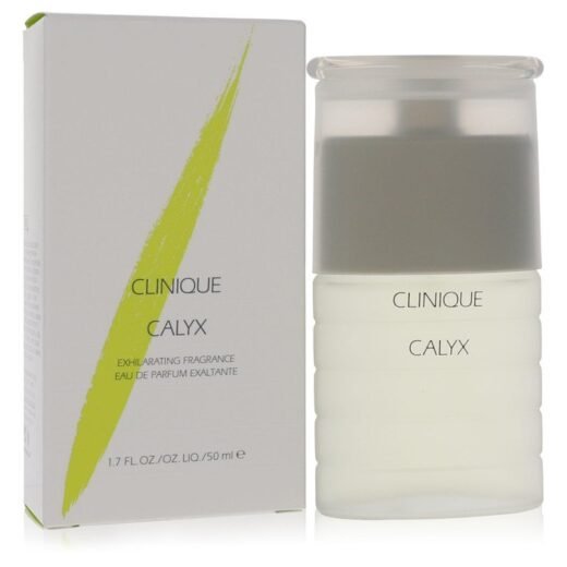 Clinique Calyx Exhilarating Fragrance Spray 1.7 oz bottle and box with green accent