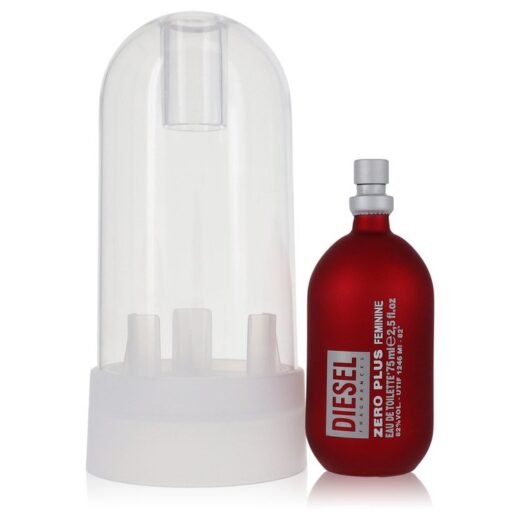 Diesel Zero Plus Feminine Eau De Toilette Spray 2.5 oz red bottle with clear dome cap