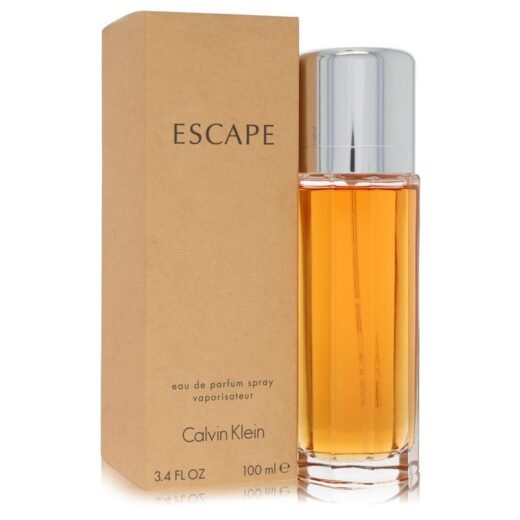 Calvin Klein Escape Eau De Parfum Spray for Women 100ml with tan box and silver cap
