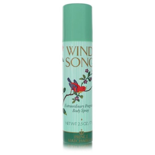 Wind Song by Prince Matchabelli deodorant spray 2.5 oz can with floral and bird design