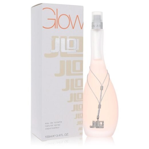 Glow by Jennifer Lopez Eau De Toilette Spray 3.4 oz bottle with box and JLO pendant necklace