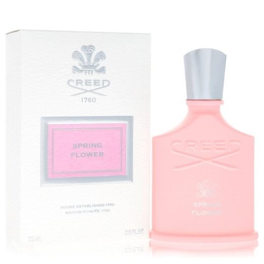 Creed Spring Flower Eau De Parfum 2.5 oz pink bottle and box with silver cap