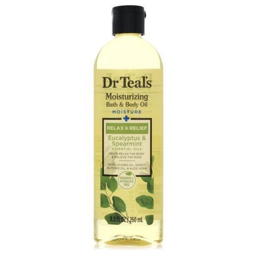 Dr Teal's Bath Additive Eucalyptus Oil by Dr Teal's Pure Epson Salt Body Oil Relax & Relief with Eucalyptus & Spearmint 8.8 oz for Women