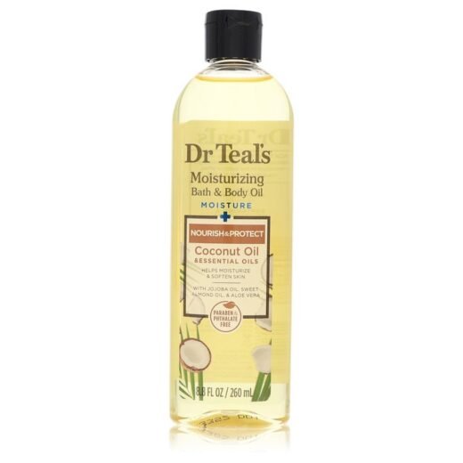 Dr Teal's Moisturizing Bath & Body Oil by Dr Teal's Nourishing Coconut Oil with Essensial Oils, Jojoba Oil, Sweet Almond Oil and Cocoa Butter 8.8 oz for Women