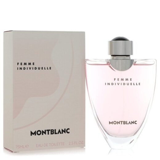 Mont Blanc Femme Individuelle Eau De Toilette Spray bottle and box with pink liquid, 75ml
