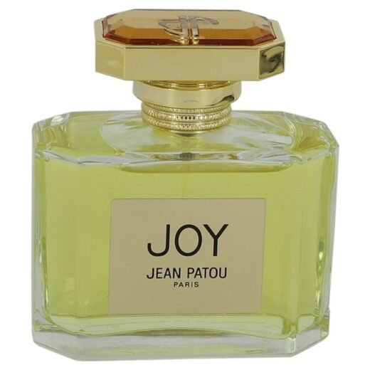Joy by Jean Patou Eau De Parfum Spray tester bottle with gold cap and clear label, 2.5 oz