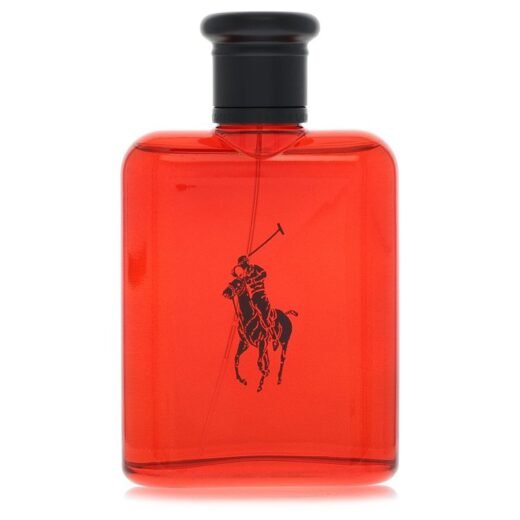 Ralph Lauren Polo Red tester spray for men in a red bottle with black cap and polo player logo